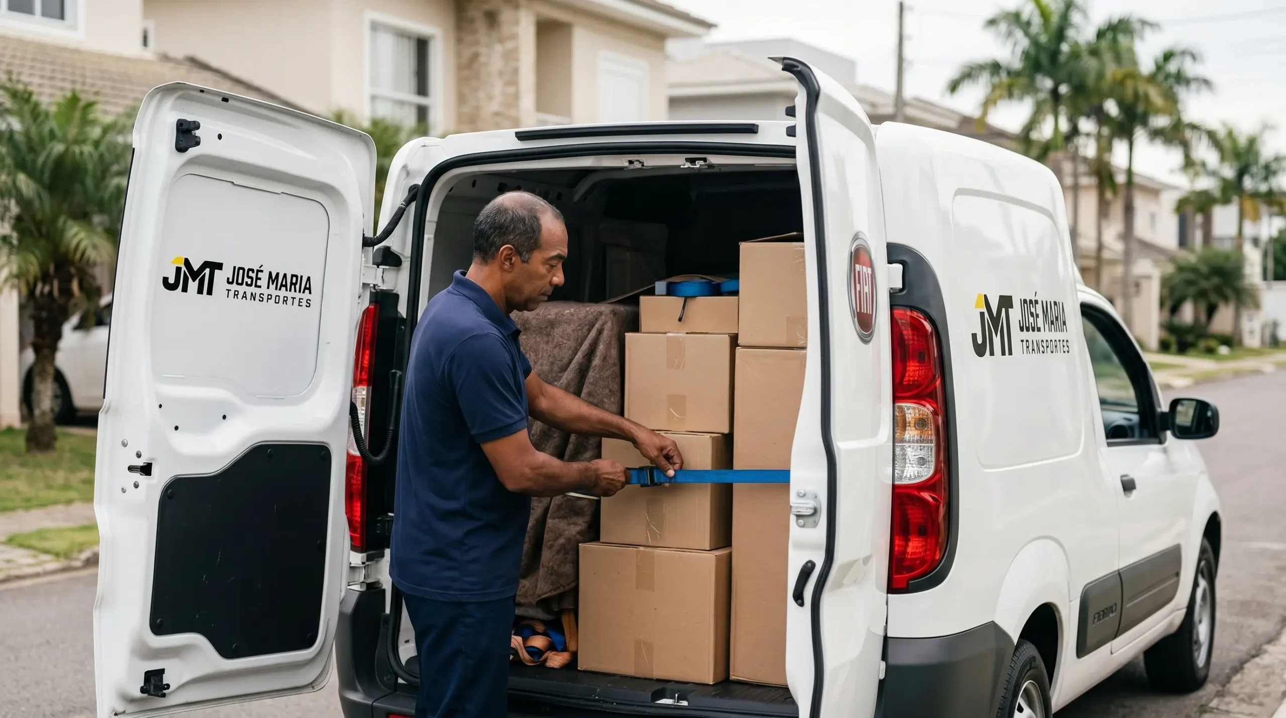 José Maria organizando uma mudança residencial com a Fiat Fiorino em Mogi Guaçu