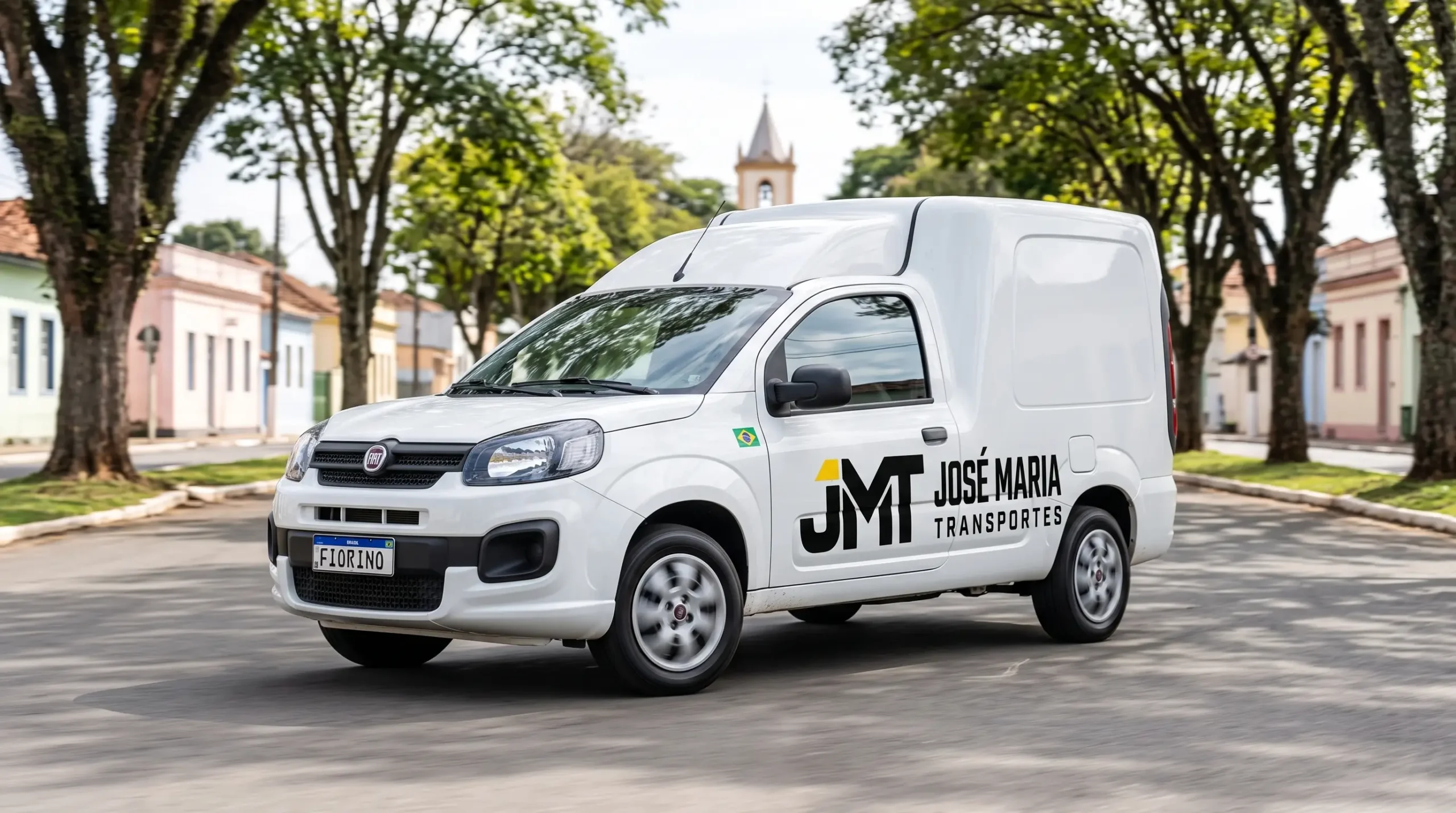 José Maria, da JMT, acomodando uma carga na Fiat Fiorino para transporte em Mogi Mirim