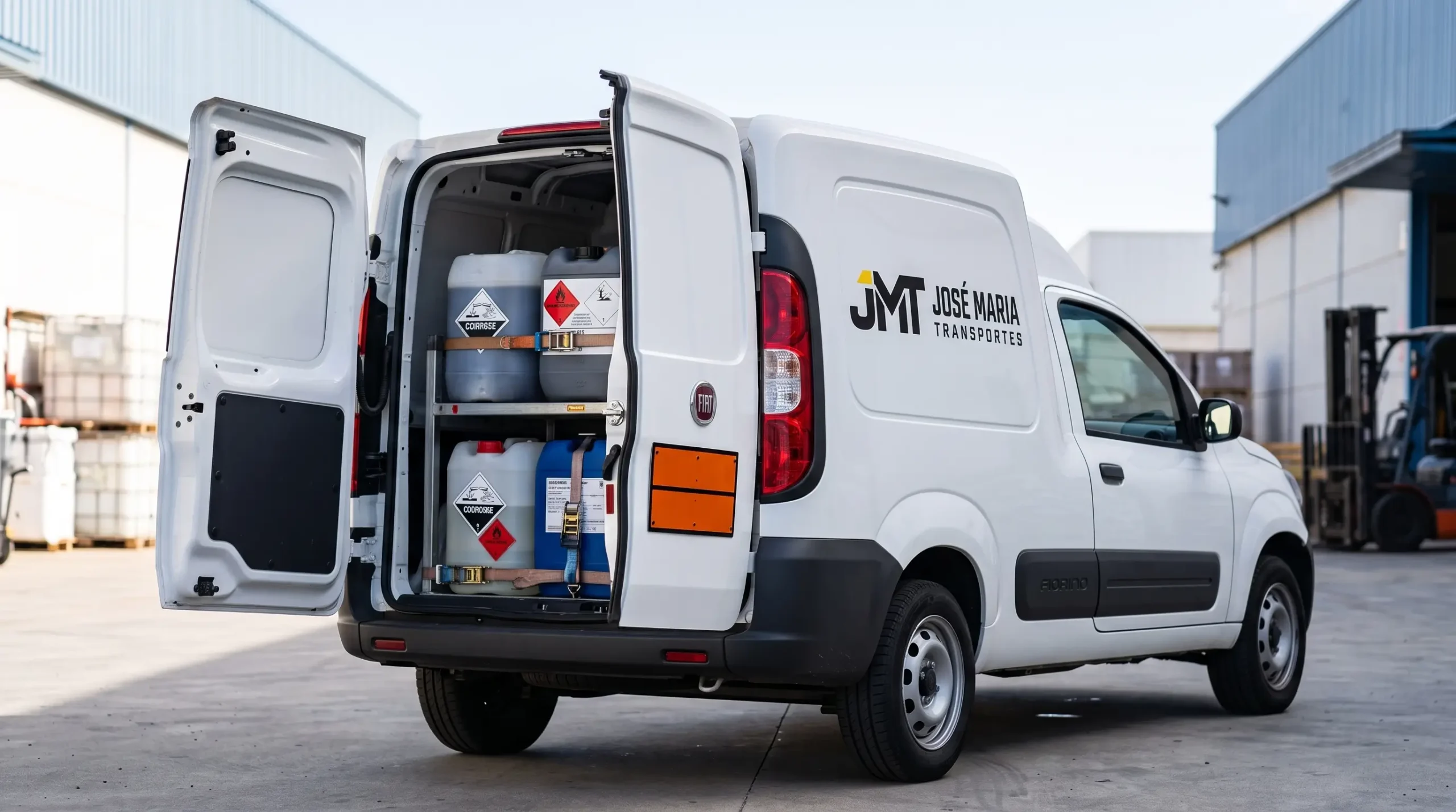 José Maria, da JMT, conferindo a documentação ao lado da Fiat Fiorino para transporte de produtos químicos em Mogi Guaçu